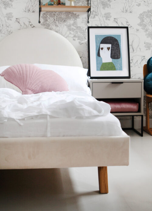 Łóżko PILLE PÓŁOKRĄGŁE BOX TEXTI