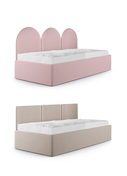 Łóżko z panelami ściennymi SOFA BOX TEXTI Łóżko z panelami ściennymi SOFA BOX TEXTI