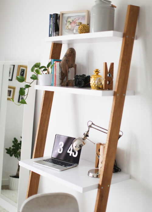Białe biurko drabinka LADDER