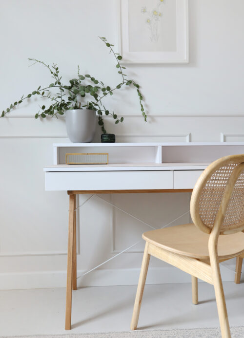 Białe biurko z nadstawką HORIZONTAL BASIC