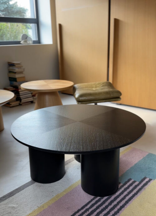 Okazja! Czarny okrągły stolik kawowy BOWL OD RĘKI