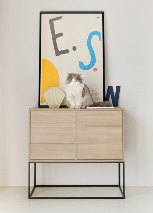 Wyprzedaż! Komoda FEELINGS sześć szuflad, kolor dębowy OD RĘKI