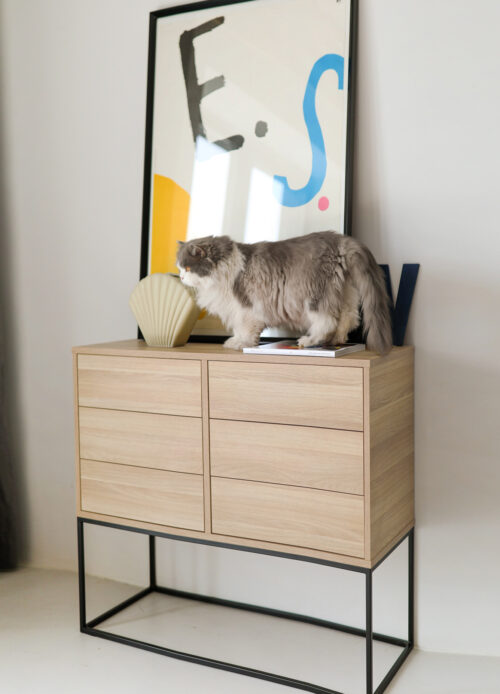 Wyprzedaż! Komoda FEELINGS sześć szuflad, kolor dębowy OD RĘKI