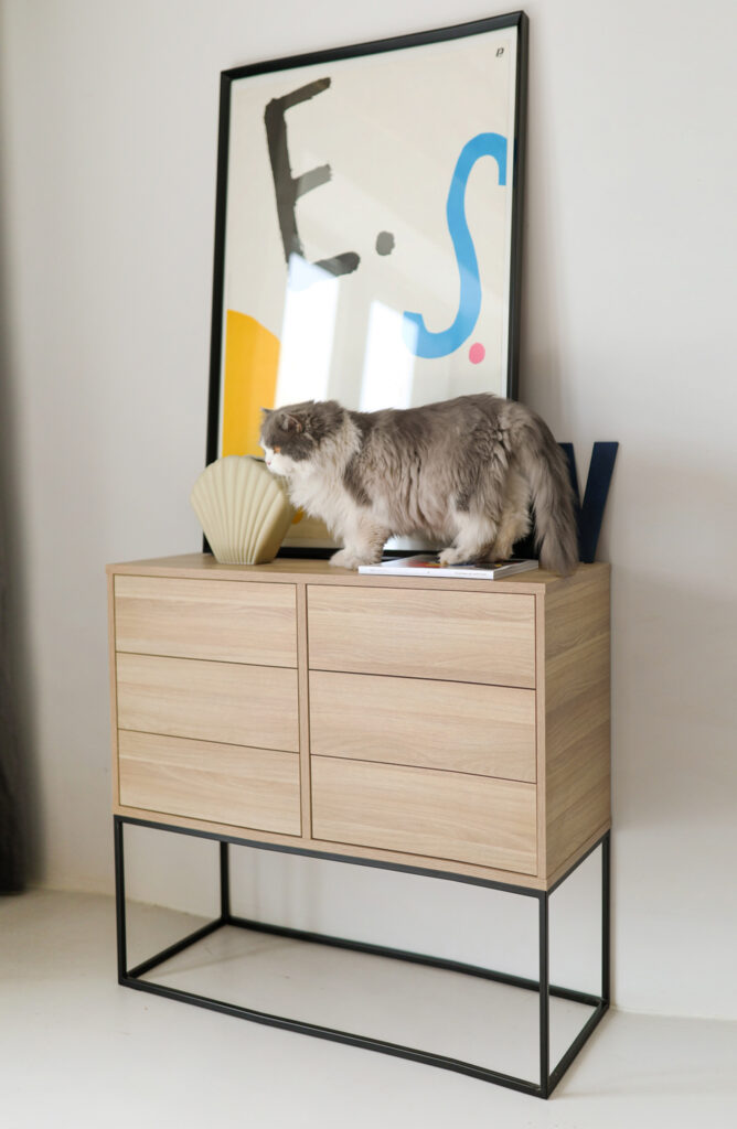 Wyprzedaż! Komoda FEELINGS sześć szuflad, kolor dębowy OD RĘKI