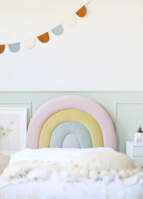 Okazja! Tapicerowany panel ścienny pastelowa tęcza OD RĘKI!