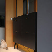 Wyprzedaż! Czarna szafka na buty BASIC podwójna OD RĘKI