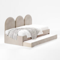 Dwuosobowe łóżko z panelami ściennymi Pille DOUBLE BED