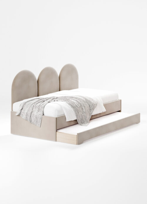 Dwuosobowe łóżko z panelami ściennymi Pille DOUBLE BED