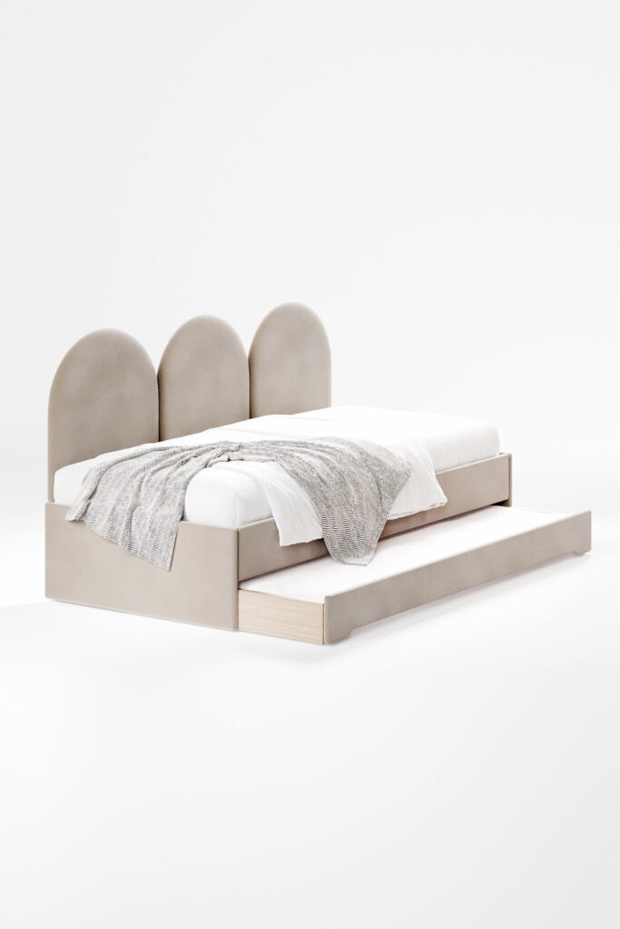 Dwuosobowe łóżko z panelami ściennymi Pille DOUBLE BED