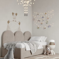 Dwuosobowe łóżko z panelami ściennymi Pille DOUBLE BED