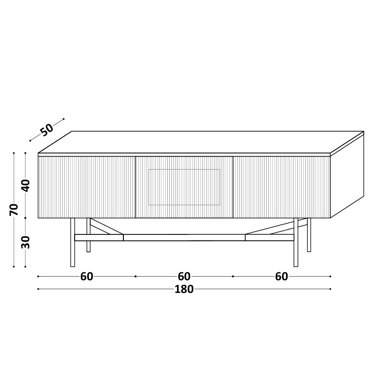 Nowoczesna szafka RTV stojąca LINE