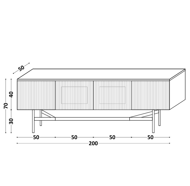 Nowoczesna szafka RTV stojąca LINE