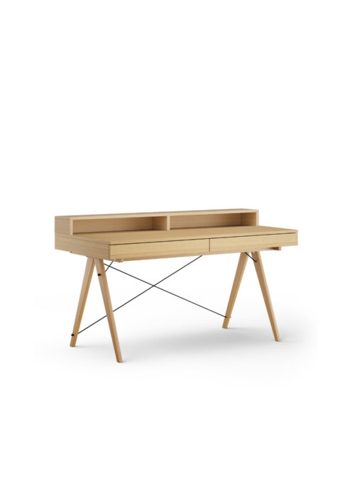 Okazja! Bardzo duże biurko z poziomą nadstawką kolor dębowy SZYBKI TERMIN