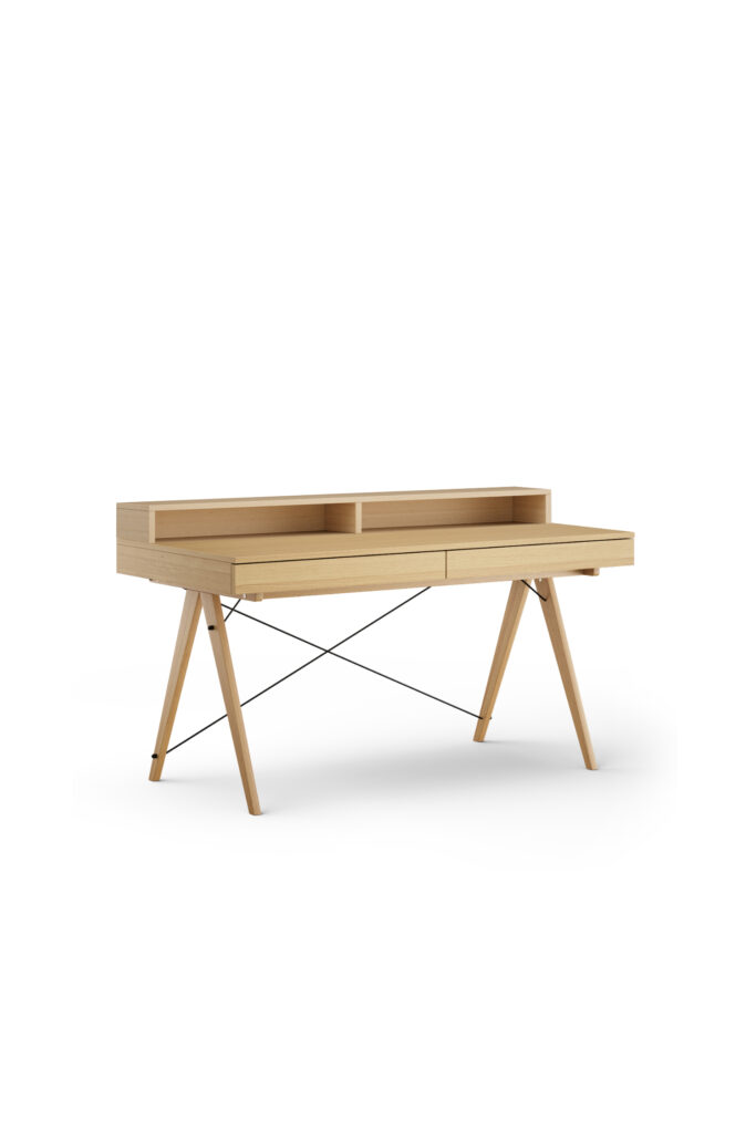 Okazja! Bardzo duże biurko z poziomą nadstawką kolor dębowy SZYBKI TERMIN