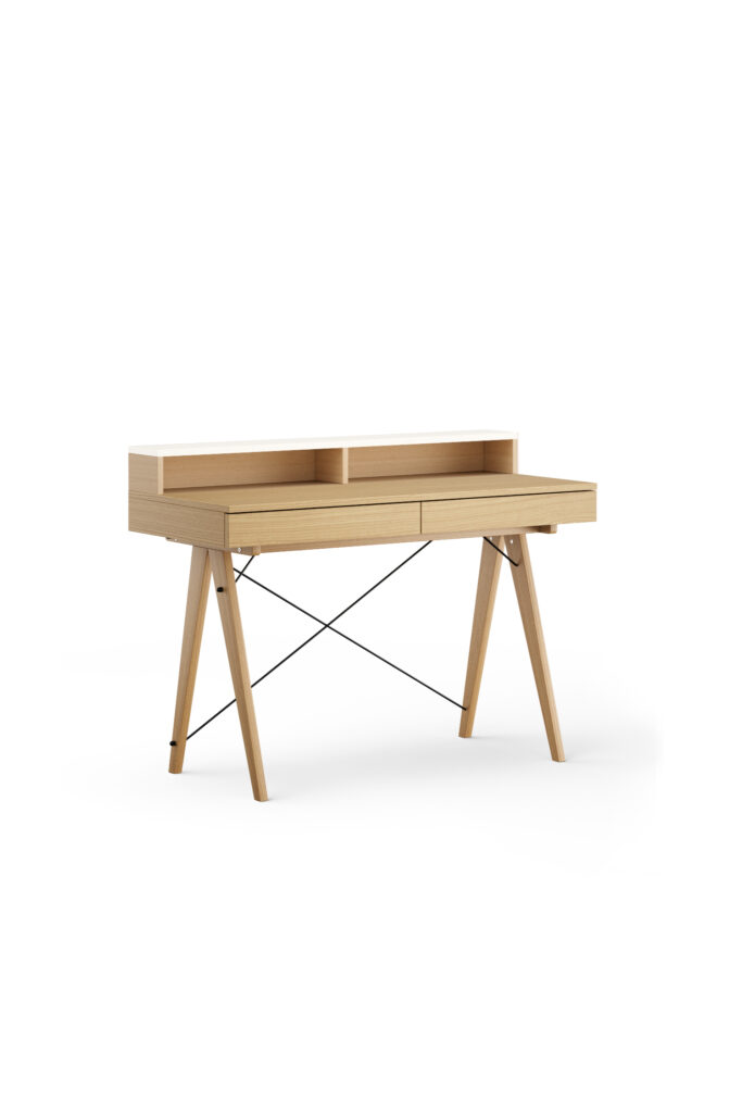 Okazja! Praktyczne biurko z poziomą nadstawką w dwóch kolorach SZYBKI TERMIN