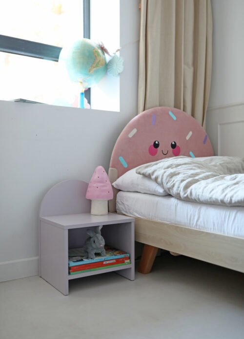 Okazja! Liliowa szafka nocna dziecięca półokrągła PILLE OD RĘKI!