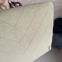 Okazja! Łóżko z limonkowym zagłówkiem + przeszycia w jodełkę