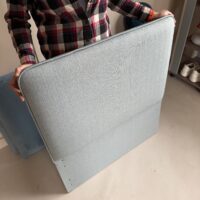 Wyprzedaż! Niebieskie łóżko REDU niskie lub wysokie nóżki, wąski materac 80cm