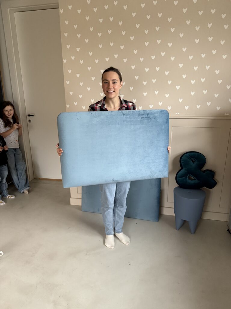 Okazja! Zestaw trzech niebieskich paneli ściennych prostokąt Redu OD RĘKI