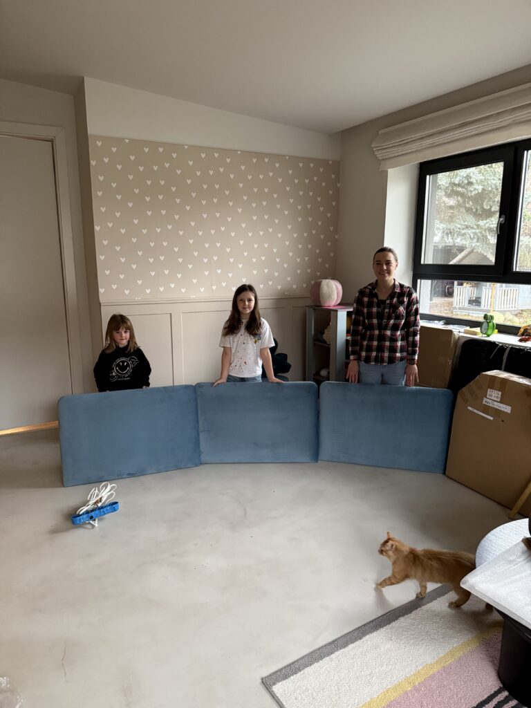 Okazja! Zestaw trzech niebieskich paneli ściennych prostokąt Redu OD RĘKI