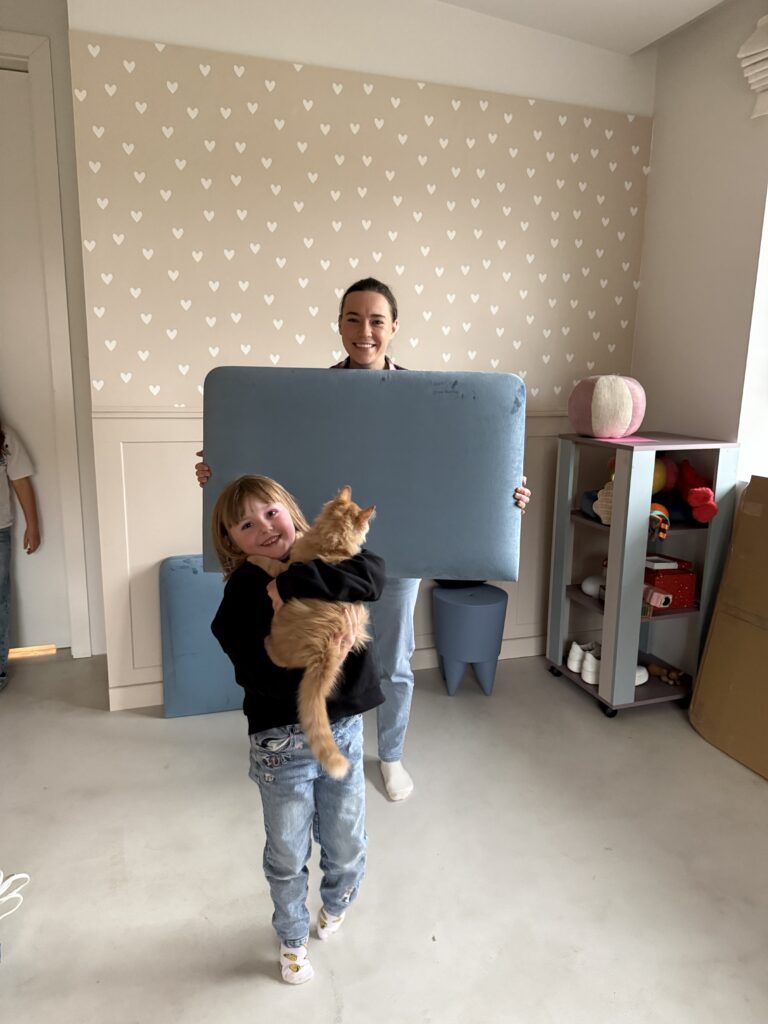 Okazja! Zestaw trzech niebieskich paneli ściennych prostokąt Redu OD RĘKI