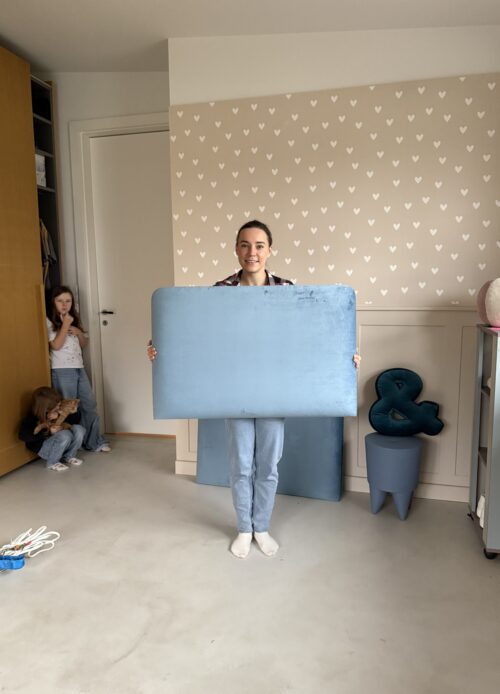 Okazja! Zestaw trzech niebieskich paneli ściennych prostokąt Redu OD RĘKI