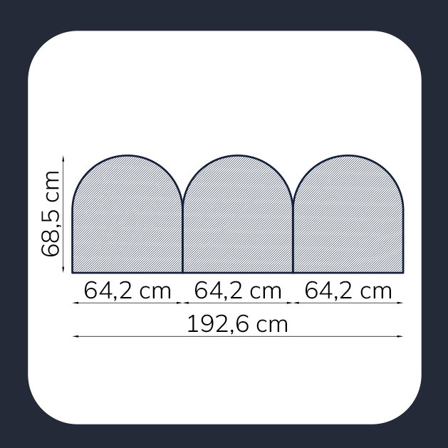 KOMPLET TRZECH PANELI DO ŁÓŻKA 190CM