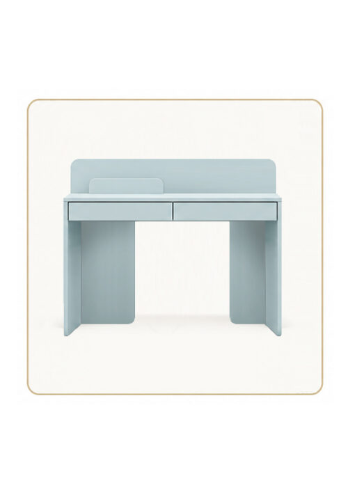 Pastelowe biurko Otulo Duo Ice Blue z małą nadstawką