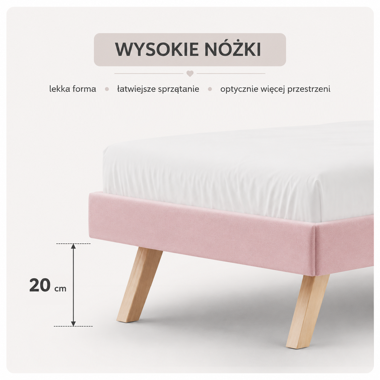 Łóżko dziecięce z zagłówkiem w kształcie tęczy LEGS TEXTI
