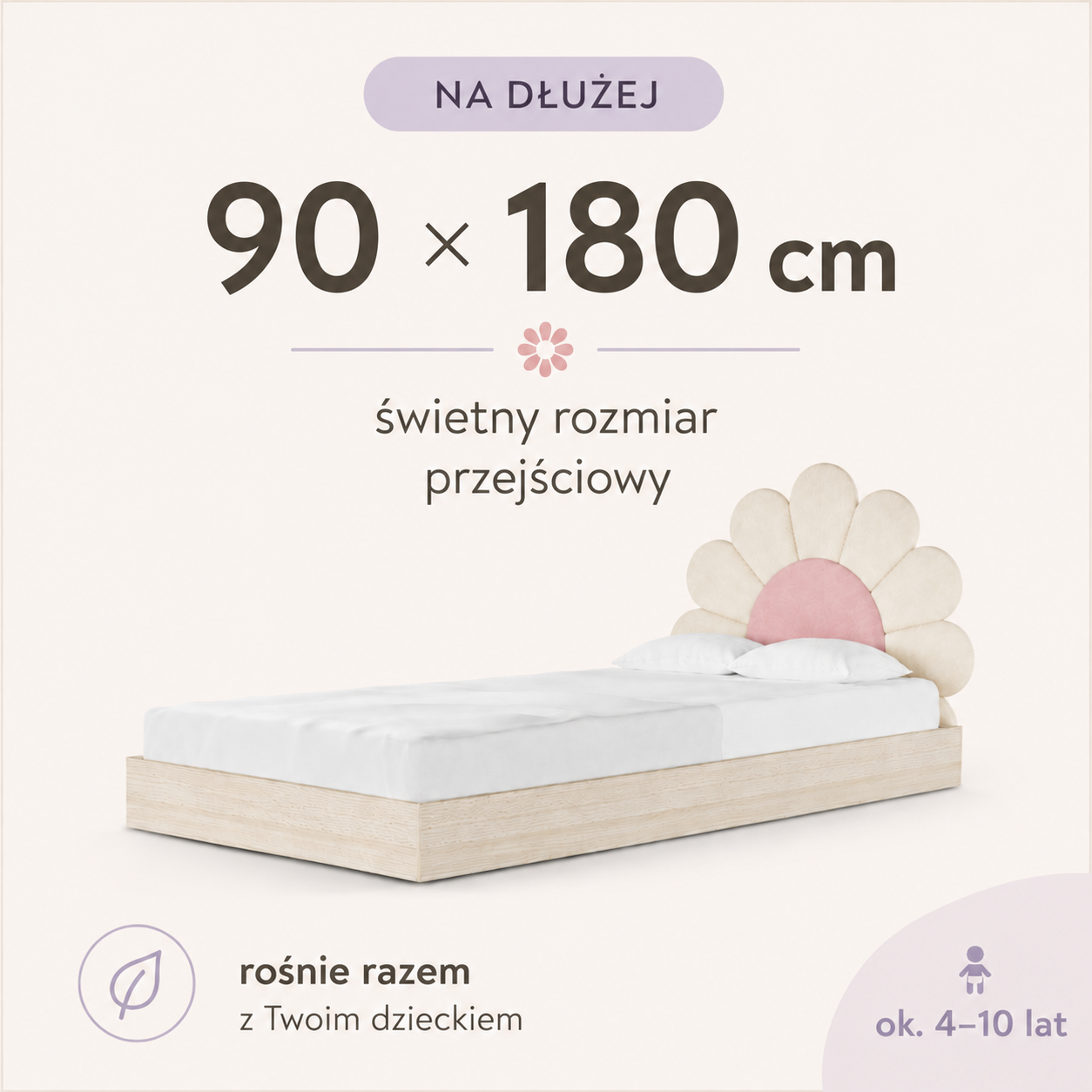 Łóżko do materaca 90 x 180 cm – świetny rozmiar przejściowy