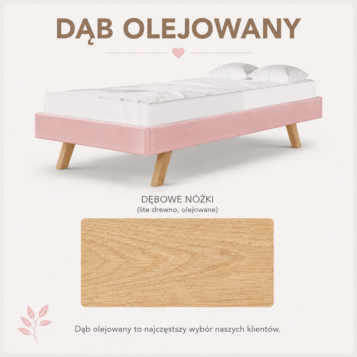 Łóżko dziecięce z półokrągłym zagłówkiem PILLE LEGS TEXTI