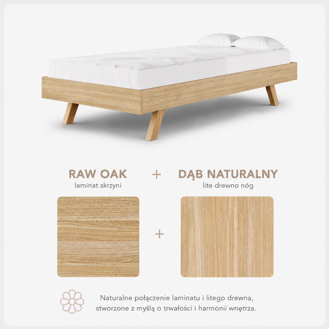 Rama Raw Oak, nóżki lity dąb