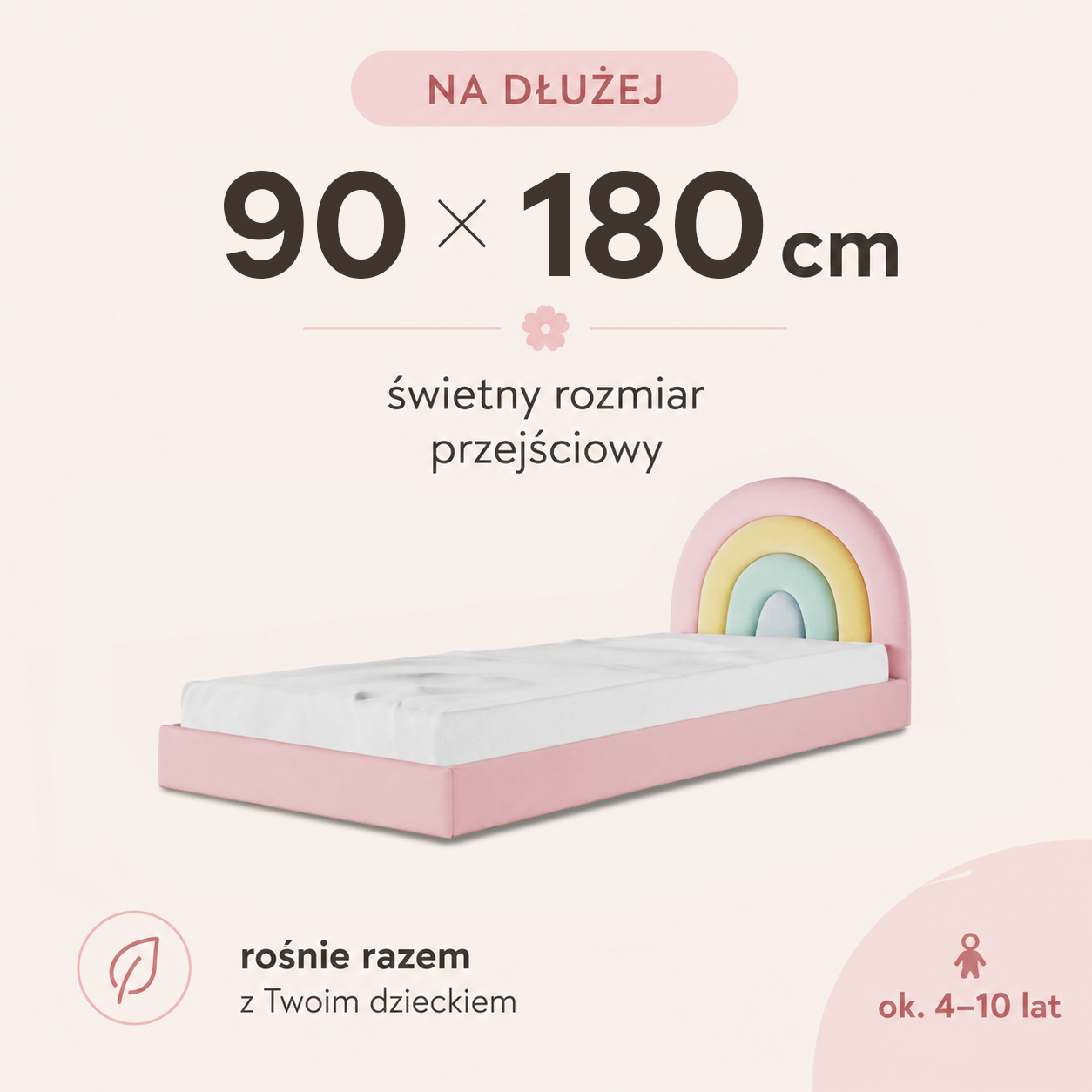 Łóżko do materaca 90 x 180 cm – świetny rozmiar przejściowy