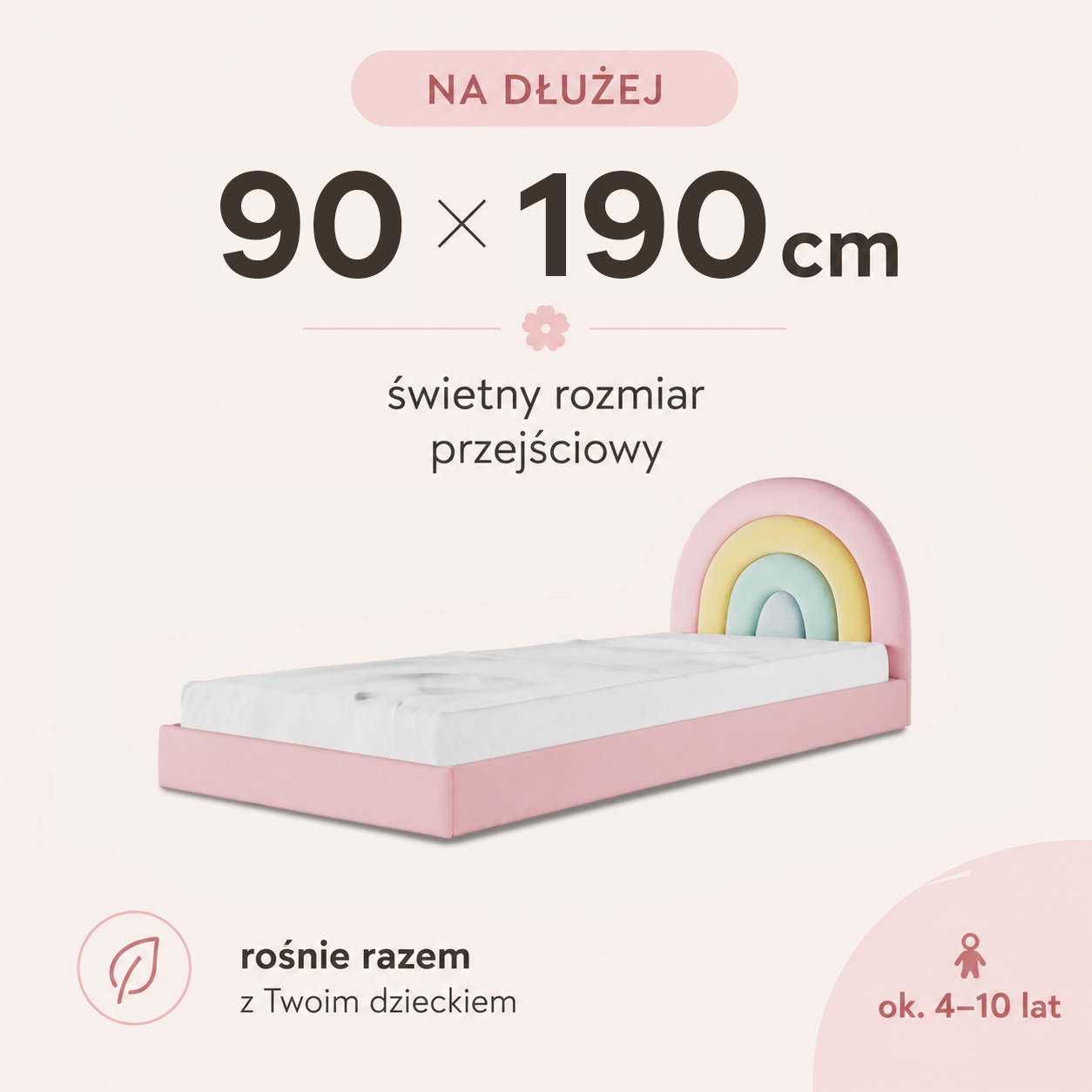 Łóżko do materaca 90 x 190 cm – świetny rozmiar przejściowy