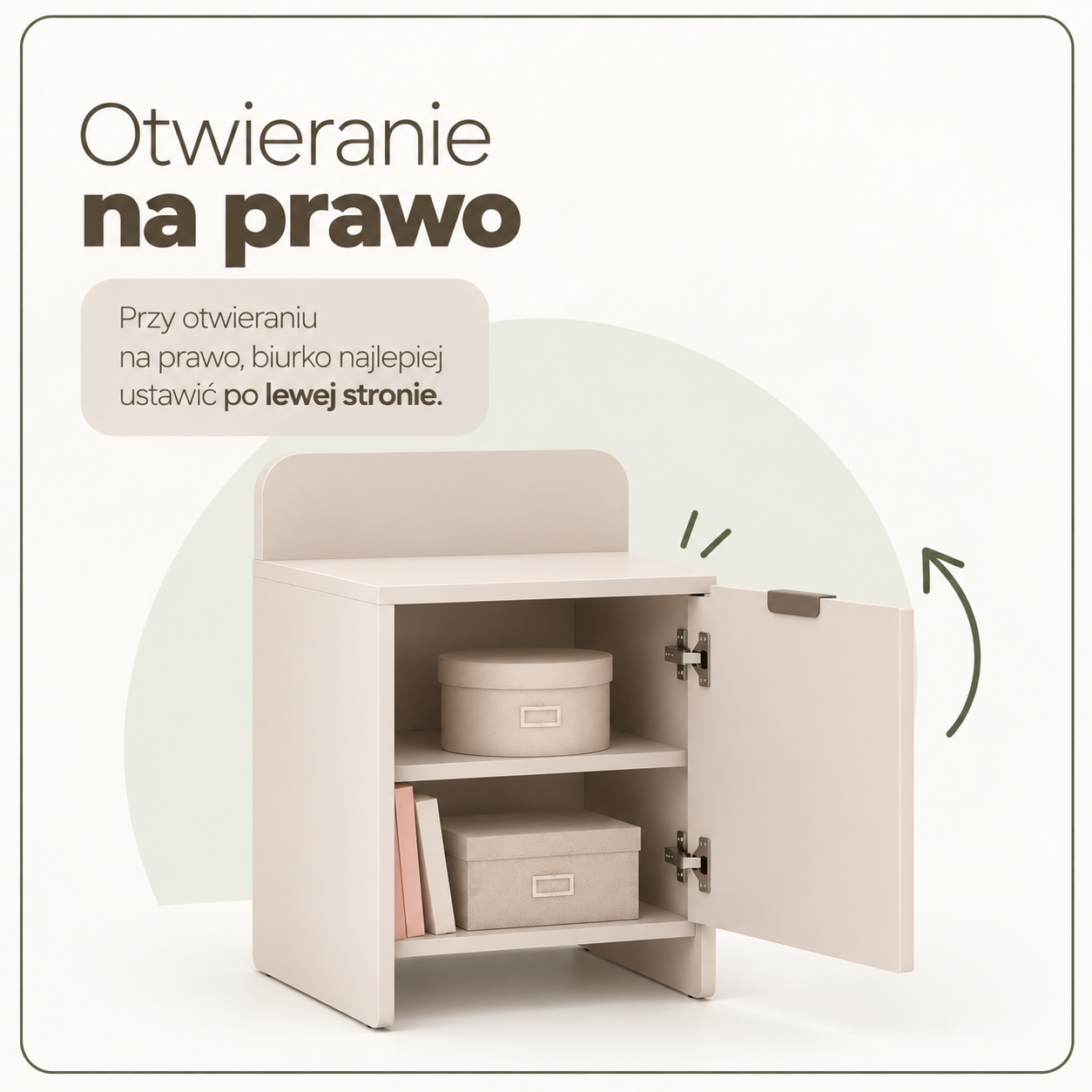 Wysoki kontener z półkami- przedłużenie biurka Otulo